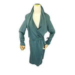 MAX JEANS Womens Mid Length Duster Jacket Tie Waist Size XS Open Front NEW